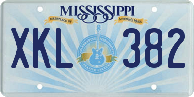 MS license plate XKL382