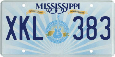 MS license plate XKL383