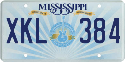 MS license plate XKL384