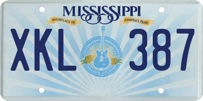 MS license plate XKL387