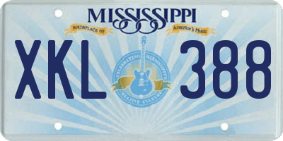 MS license plate XKL388
