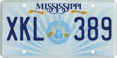 MS license plate XKL389