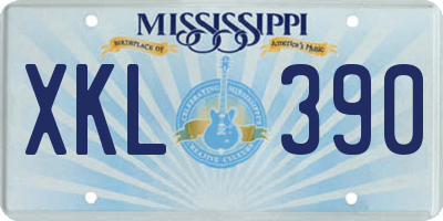 MS license plate XKL390