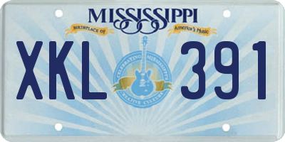 MS license plate XKL391