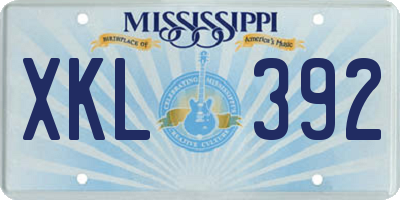 MS license plate XKL392