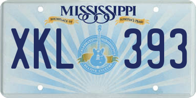 MS license plate XKL393