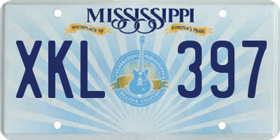 MS license plate XKL397