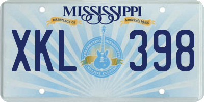 MS license plate XKL398