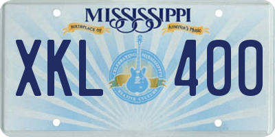 MS license plate XKL400