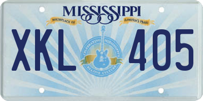 MS license plate XKL405