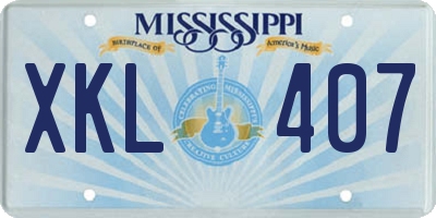 MS license plate XKL407
