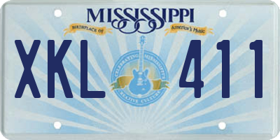MS license plate XKL411