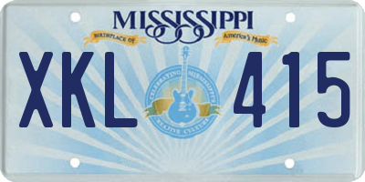 MS license plate XKL415