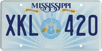 MS license plate XKL420