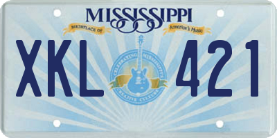 MS license plate XKL421
