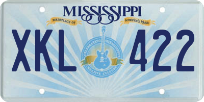 MS license plate XKL422