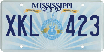 MS license plate XKL423