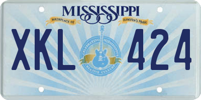 MS license plate XKL424