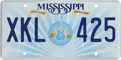 MS license plate XKL425