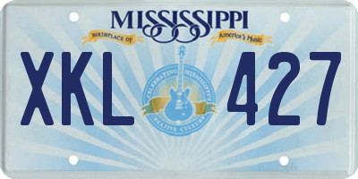MS license plate XKL427