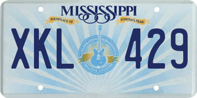 MS license plate XKL429
