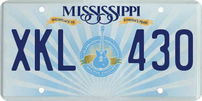 MS license plate XKL430