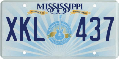 MS license plate XKL437