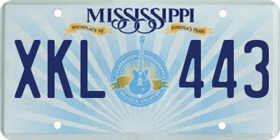 MS license plate XKL443