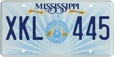 MS license plate XKL445