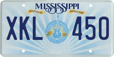 MS license plate XKL450