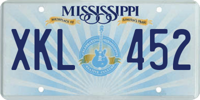 MS license plate XKL452