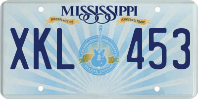 MS license plate XKL453