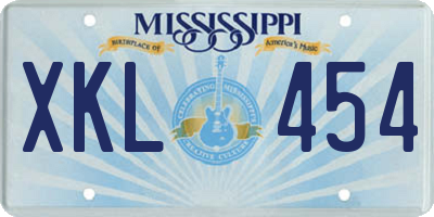MS license plate XKL454