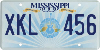 MS license plate XKL456