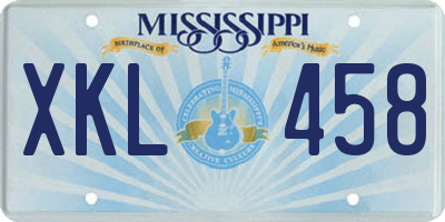 MS license plate XKL458