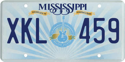 MS license plate XKL459