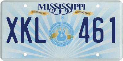 MS license plate XKL461