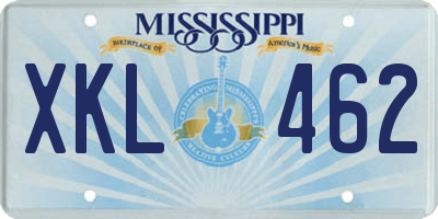MS license plate XKL462