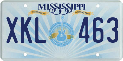 MS license plate XKL463