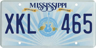 MS license plate XKL465