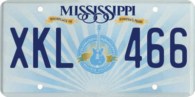 MS license plate XKL466