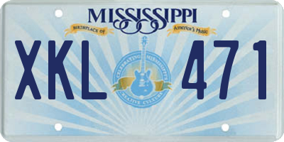 MS license plate XKL471