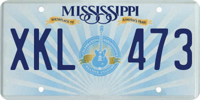 MS license plate XKL473