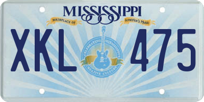 MS license plate XKL475