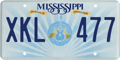 MS license plate XKL477