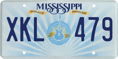 MS license plate XKL479
