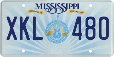 MS license plate XKL480