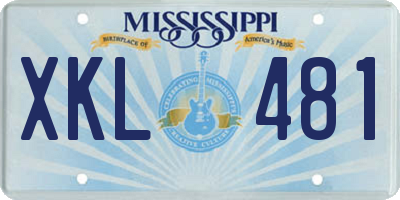 MS license plate XKL481
