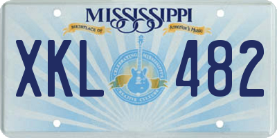 MS license plate XKL482