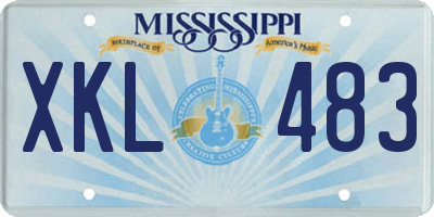 MS license plate XKL483